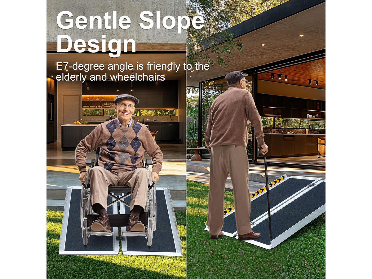 Portable Wheelchair Ramp 4FT Folding Aluminium Mobility Ramp