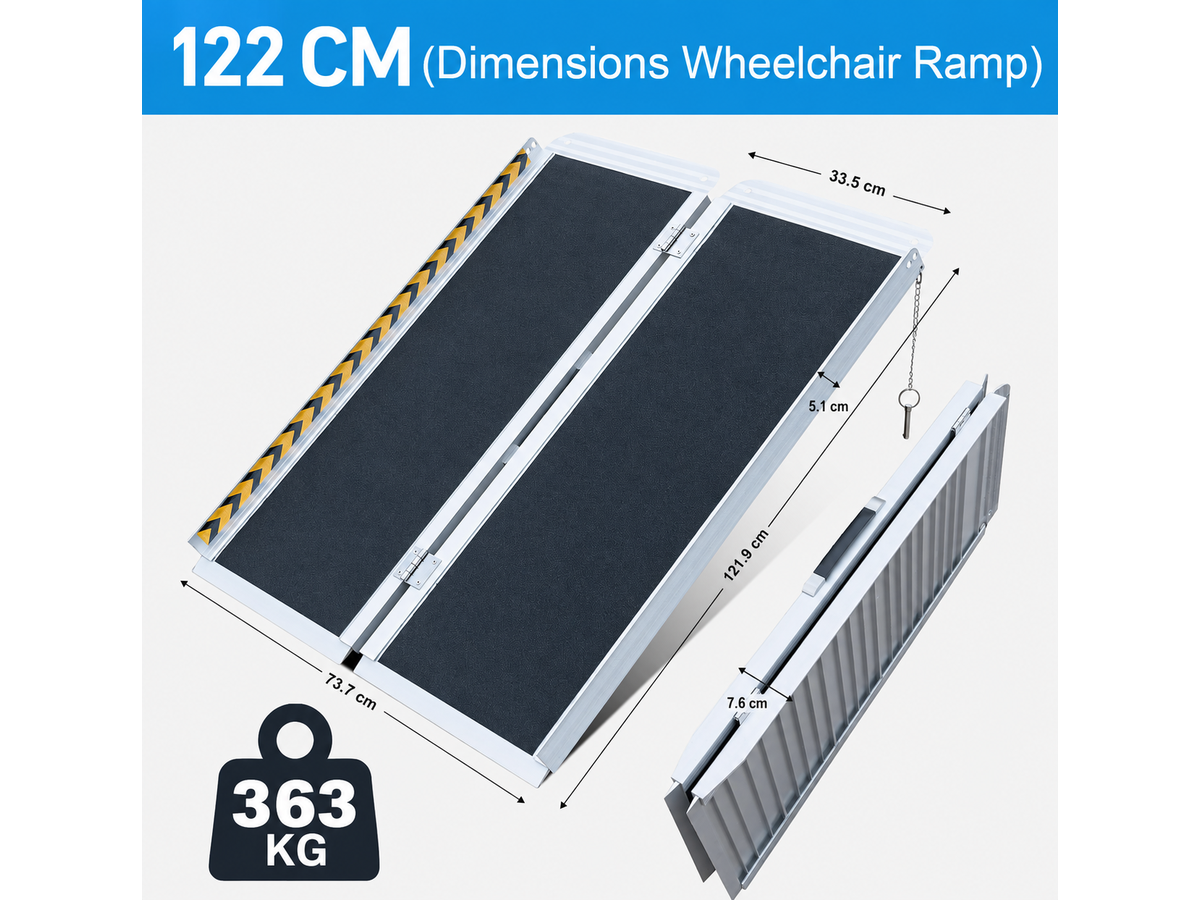 Portable Wheelchair Ramp 4FT Folding Aluminium Mobility Ramp