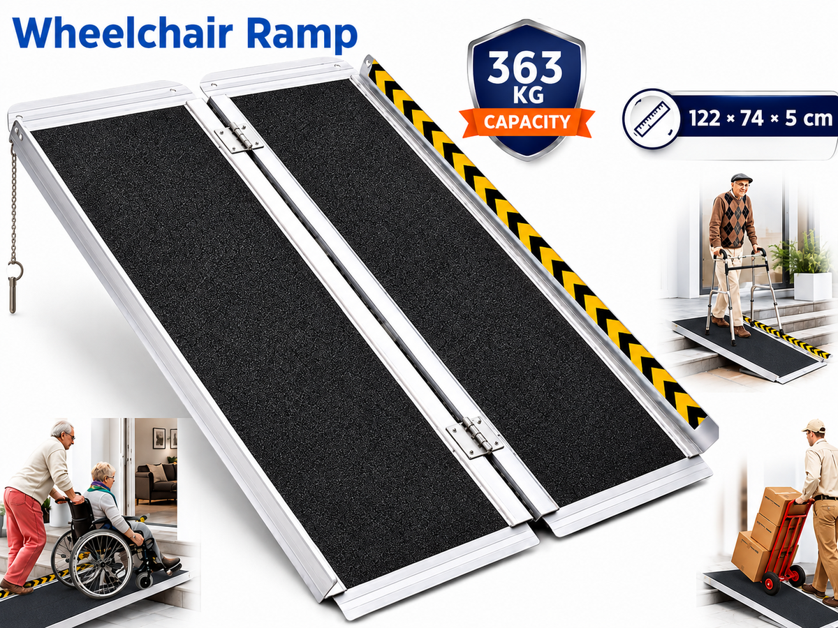 Portable Wheelchair Ramp 4FT Folding Aluminium Mobility Ramp