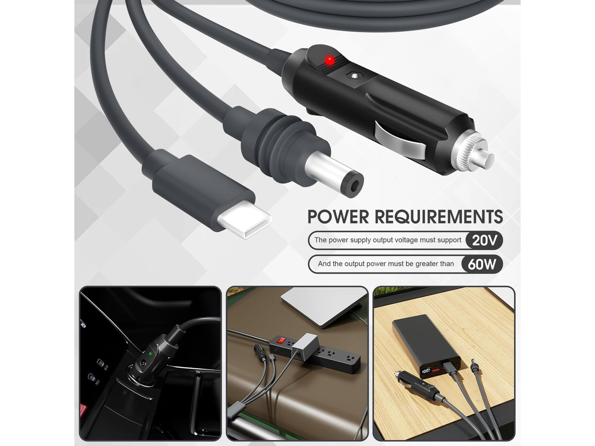 Starlink Mini 3 in 1 DC Power Cable 5M 100W USB C 12V Car Charger