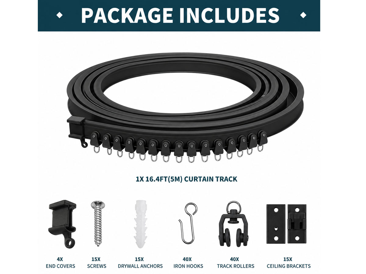 Ceiling Curved 5M Flexible Bendable Curtain Track