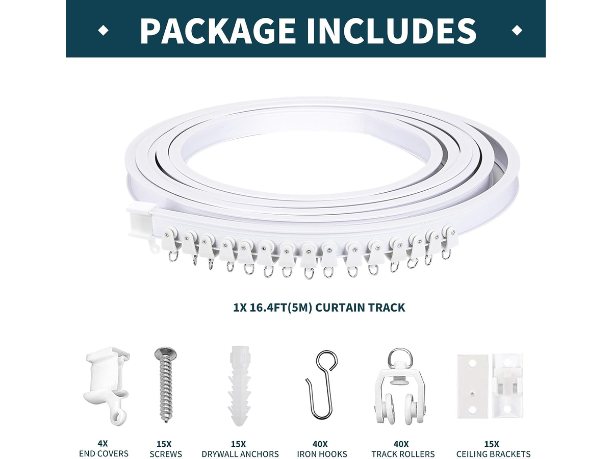 Bendable Ceiling Curtain Track 5M Flexible Ceiling Mount Curtain Rail