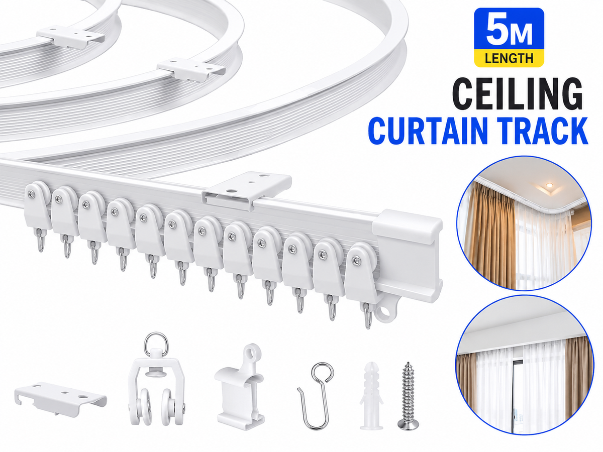 Bendable Ceiling Curtain Track 5M Flexible Ceiling Mount Curtain Rail