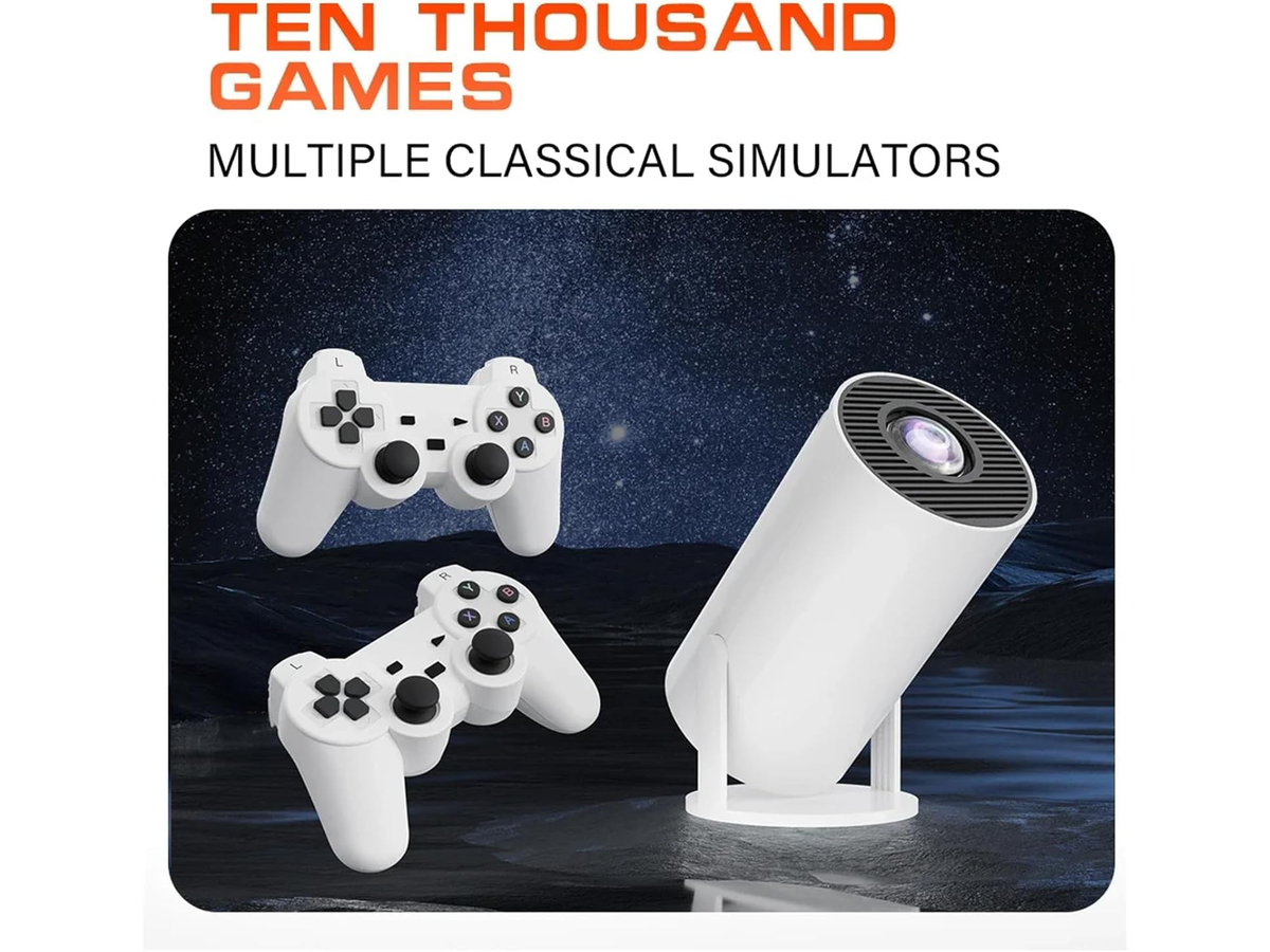 Game Projector 2 Wireless Controllers WiFi Android Projector