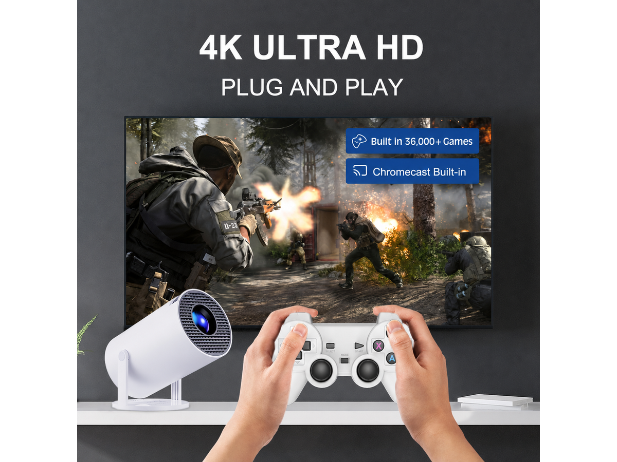Game Projector 2 Wireless Controllers WiFi Android Projector