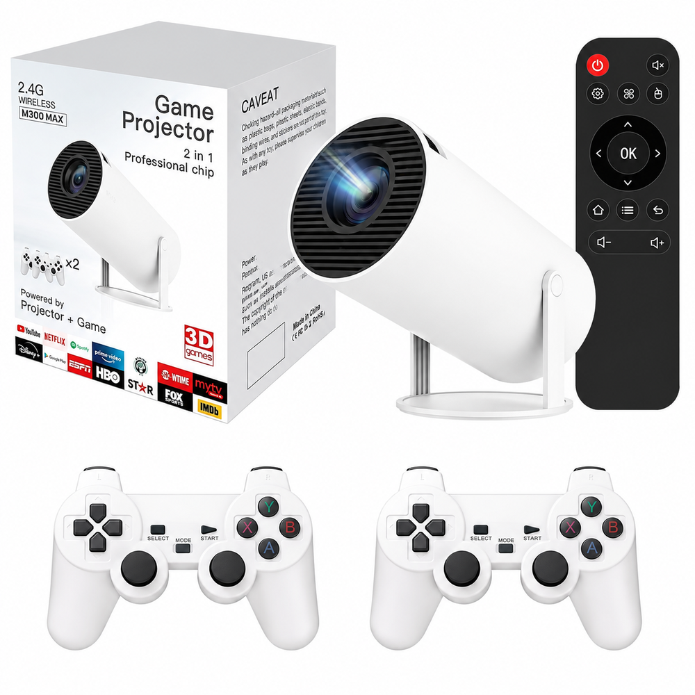 Game Projector 2 Wireless Controllers WiFi Android Projector