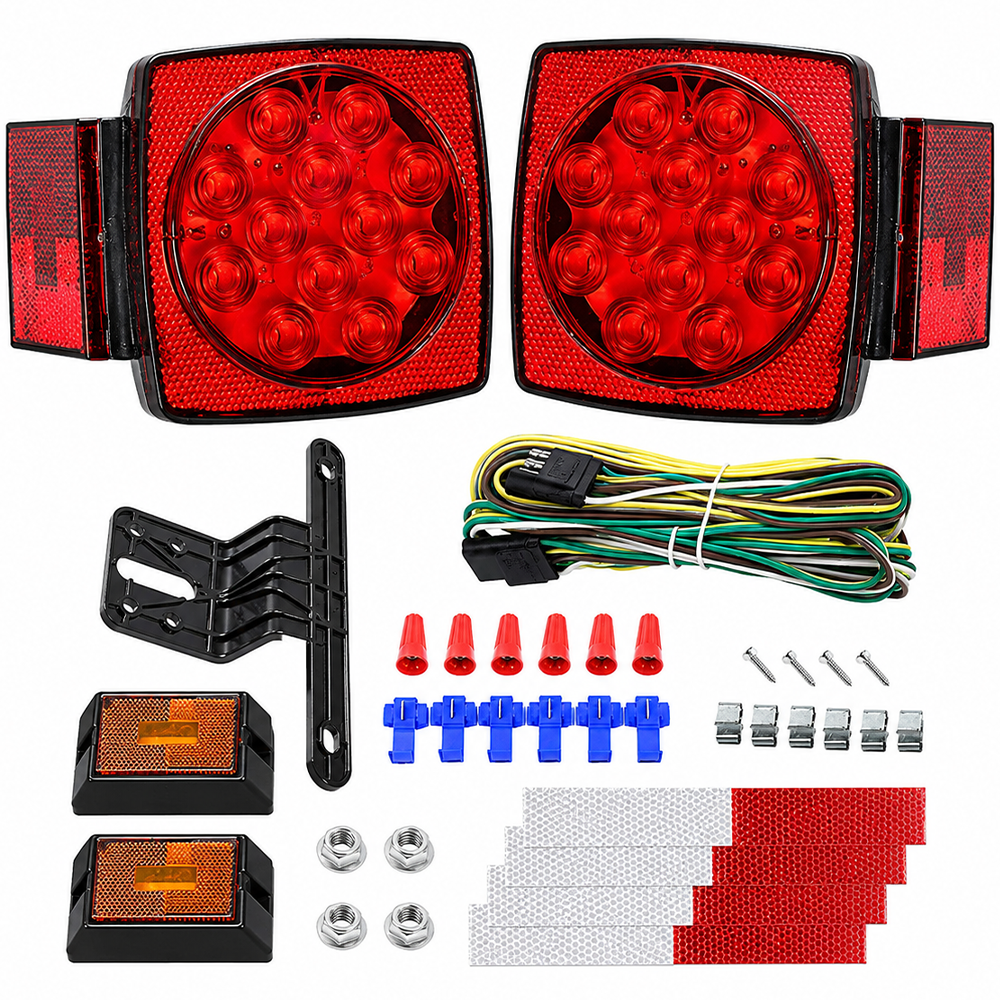 LED Trailer Light Kit IP68 Waterproof with 8FT Wiring Harness