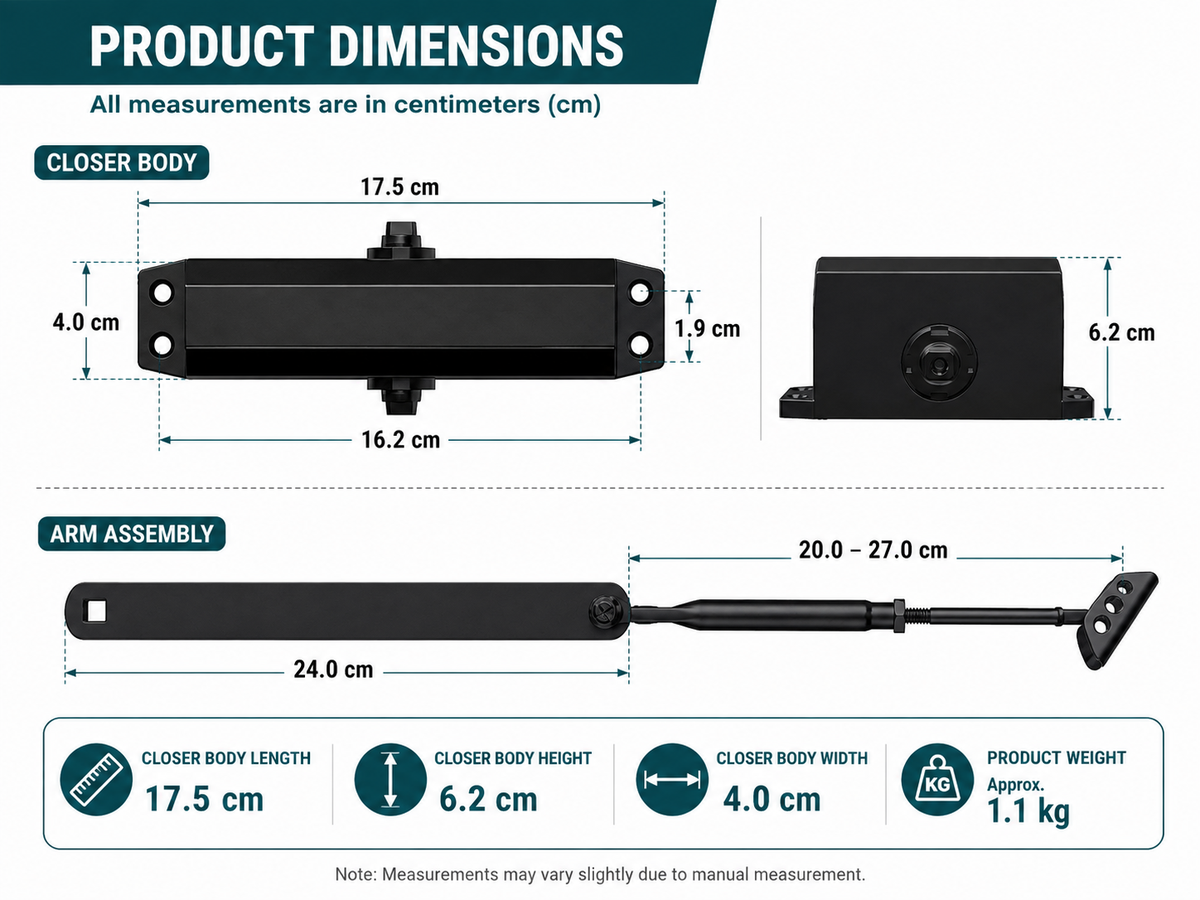 Automatic Door Closer Reversible