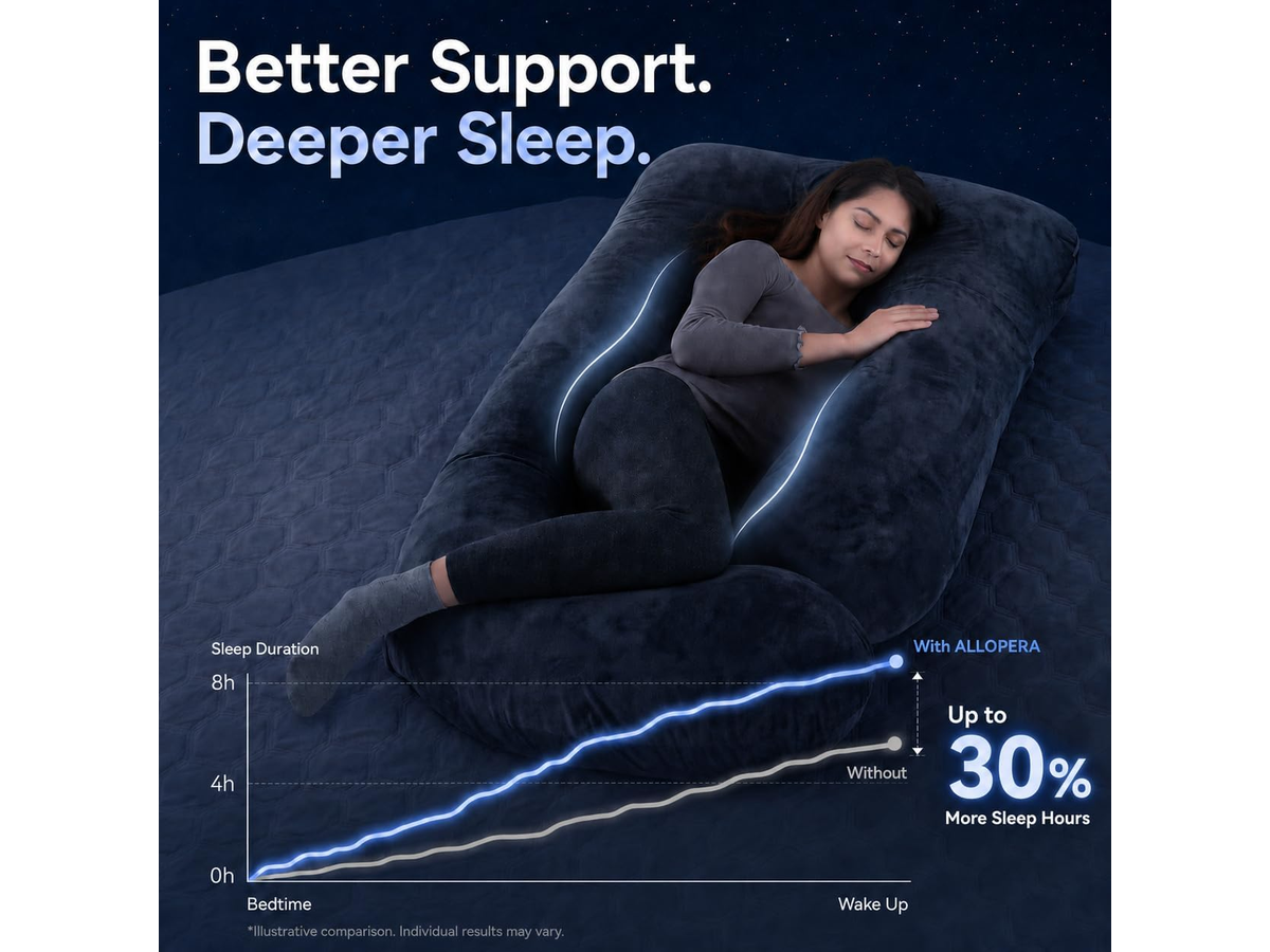 Full Body Maternity Side Sleeper Support with Washable Cover