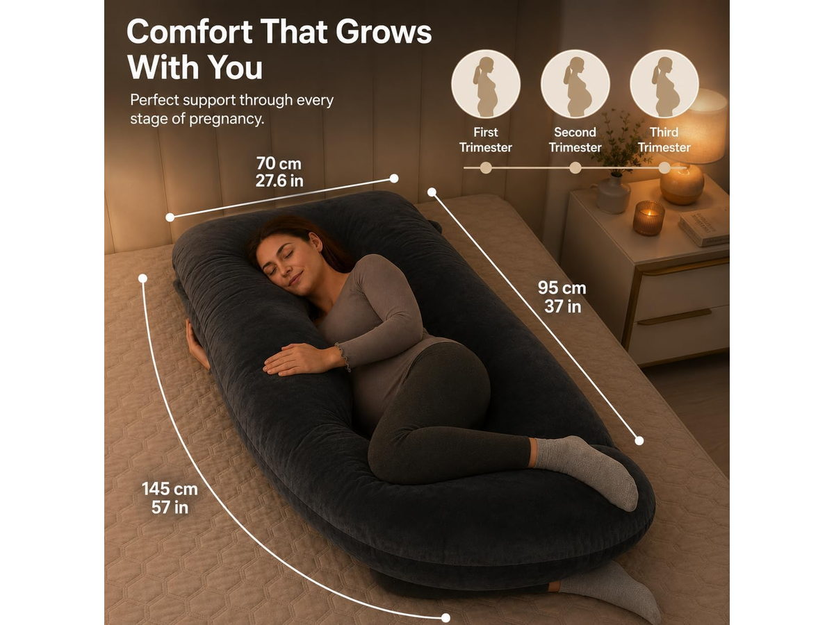 Full Body Maternity Side Sleeper Support with Washable Cover