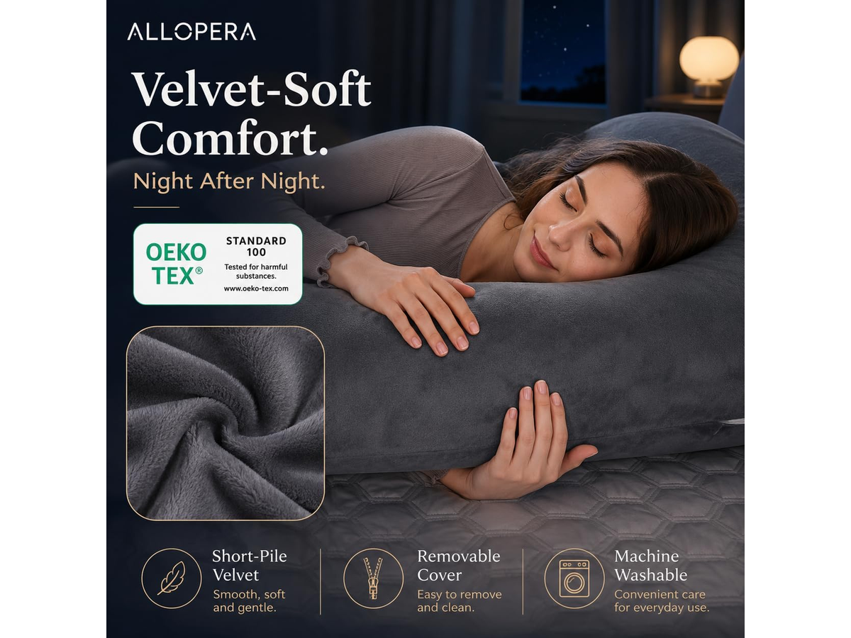 Full Body Maternity Side Sleeper Support with Washable Cover