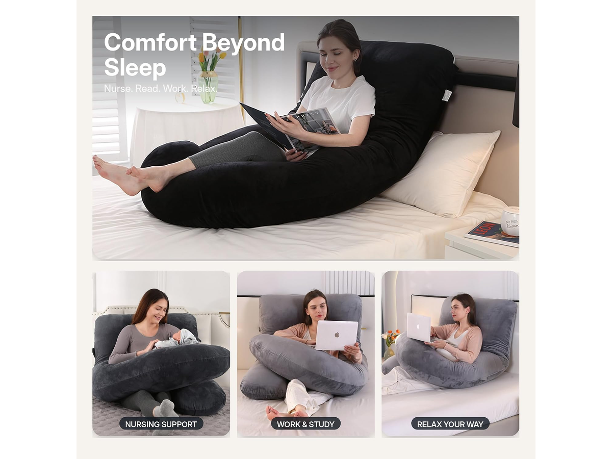 Full Body Maternity Side Sleeper Support with Washable Cover