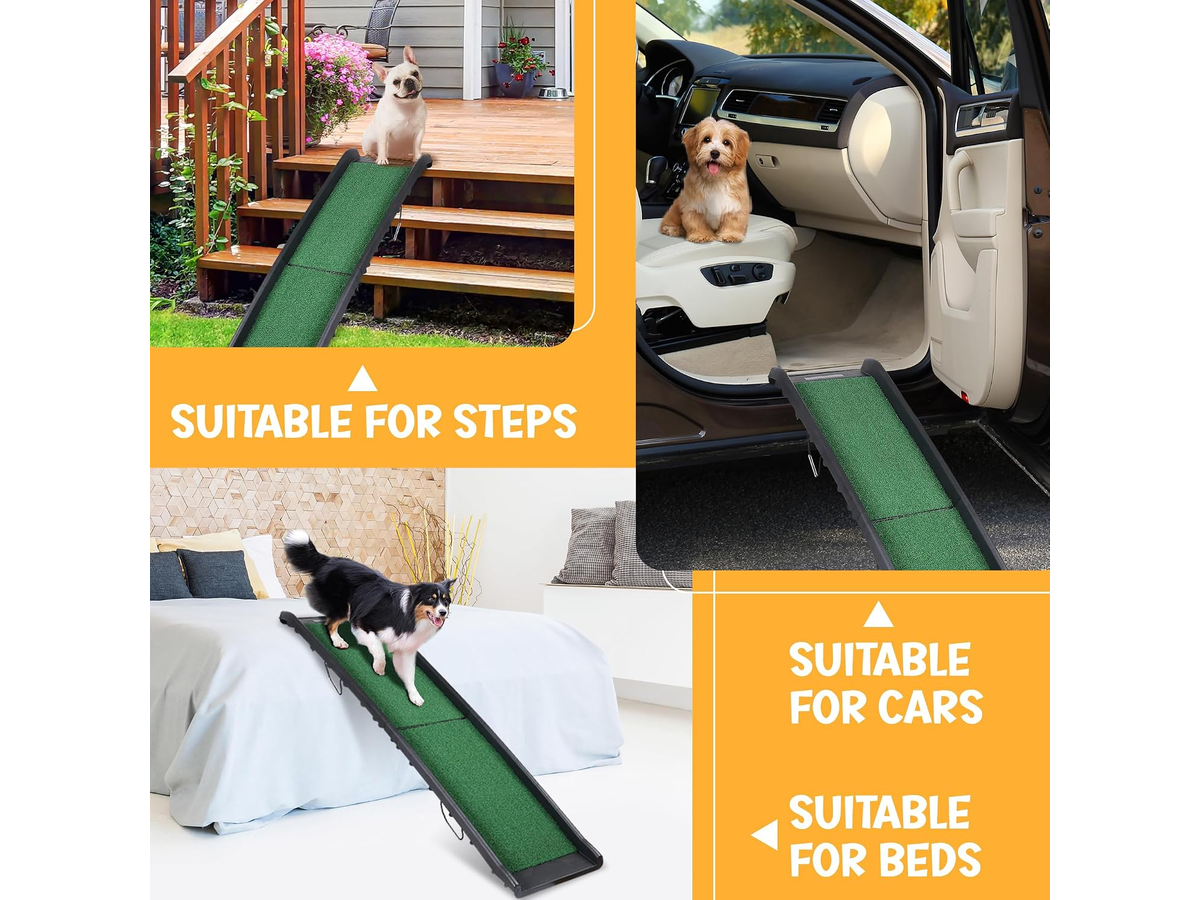 Folding Dog Ramp 62 Inch Portable Pet Car Ramp with Non Slip Surface