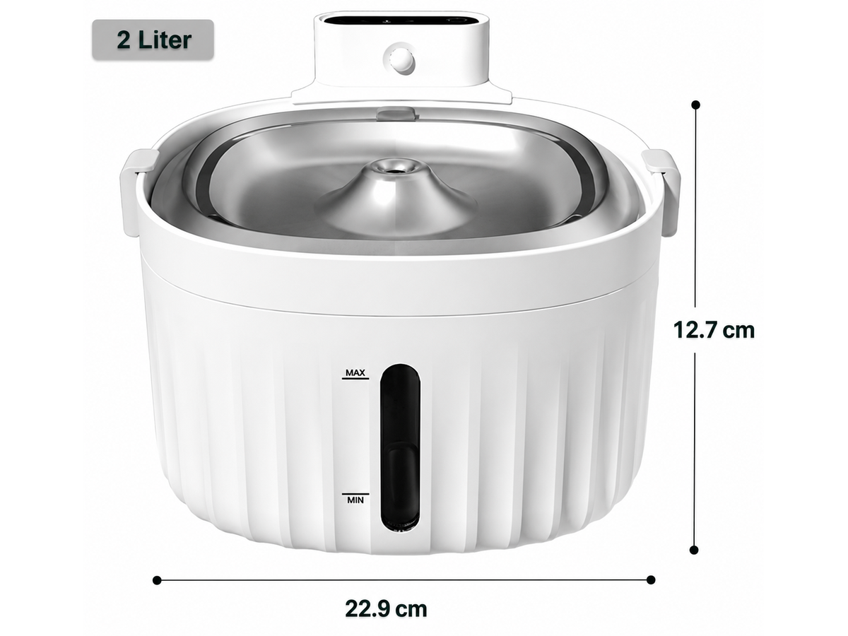 Automatic Pet Water Fountain 2L Stainless Steel Cat Dog Water Dispenser