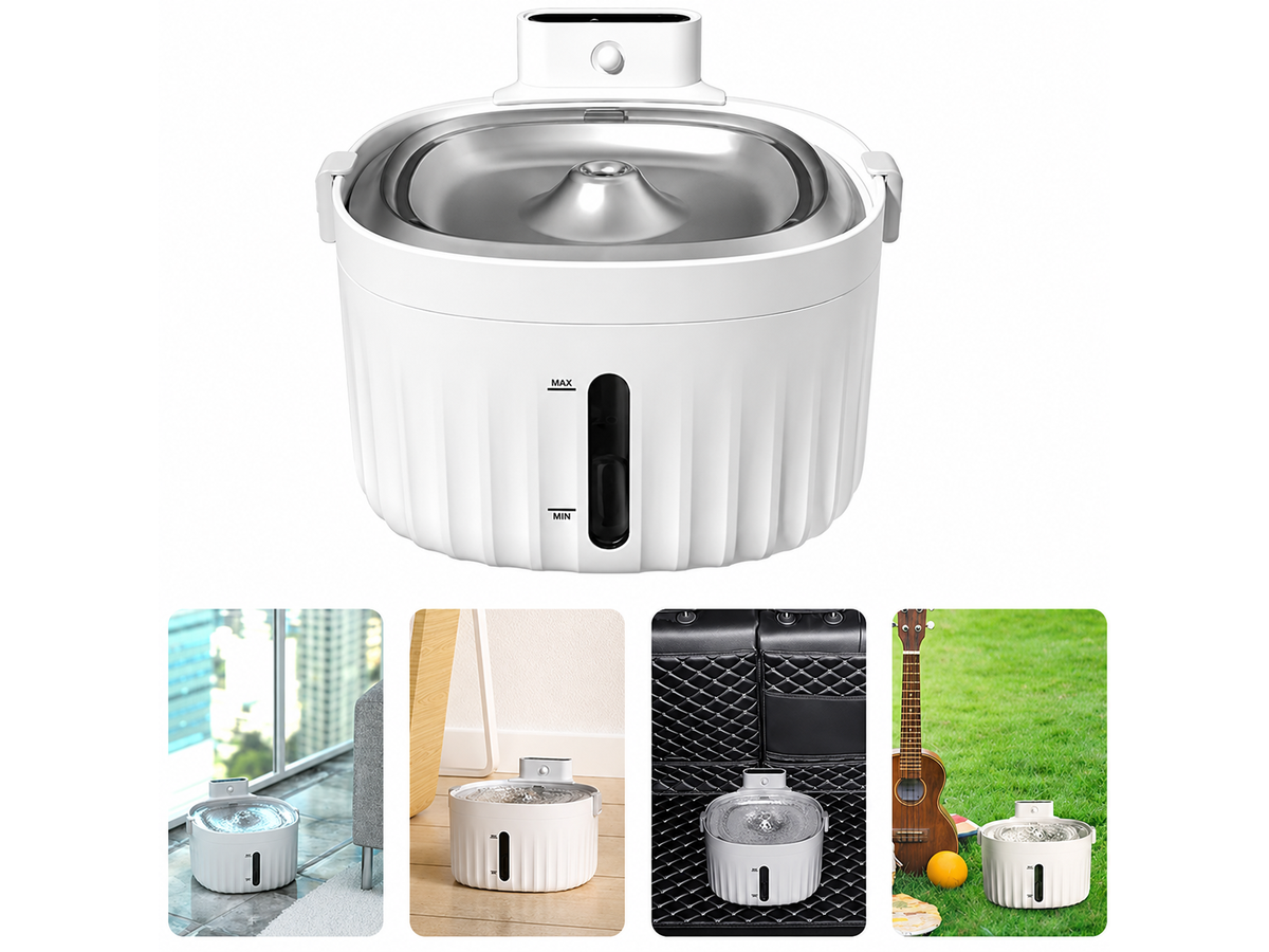 Automatic Pet Water Fountain 2L Stainless Steel Cat Dog Water Dispenser