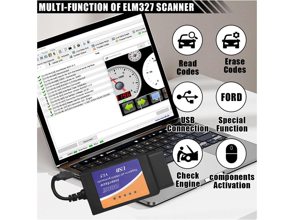 ELM327 OBD2 Scanner USB FTDI FORScan Adapter