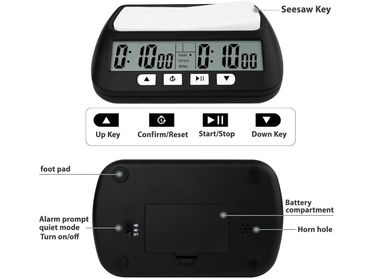 Professional Electronic Chess Timer with Alarm