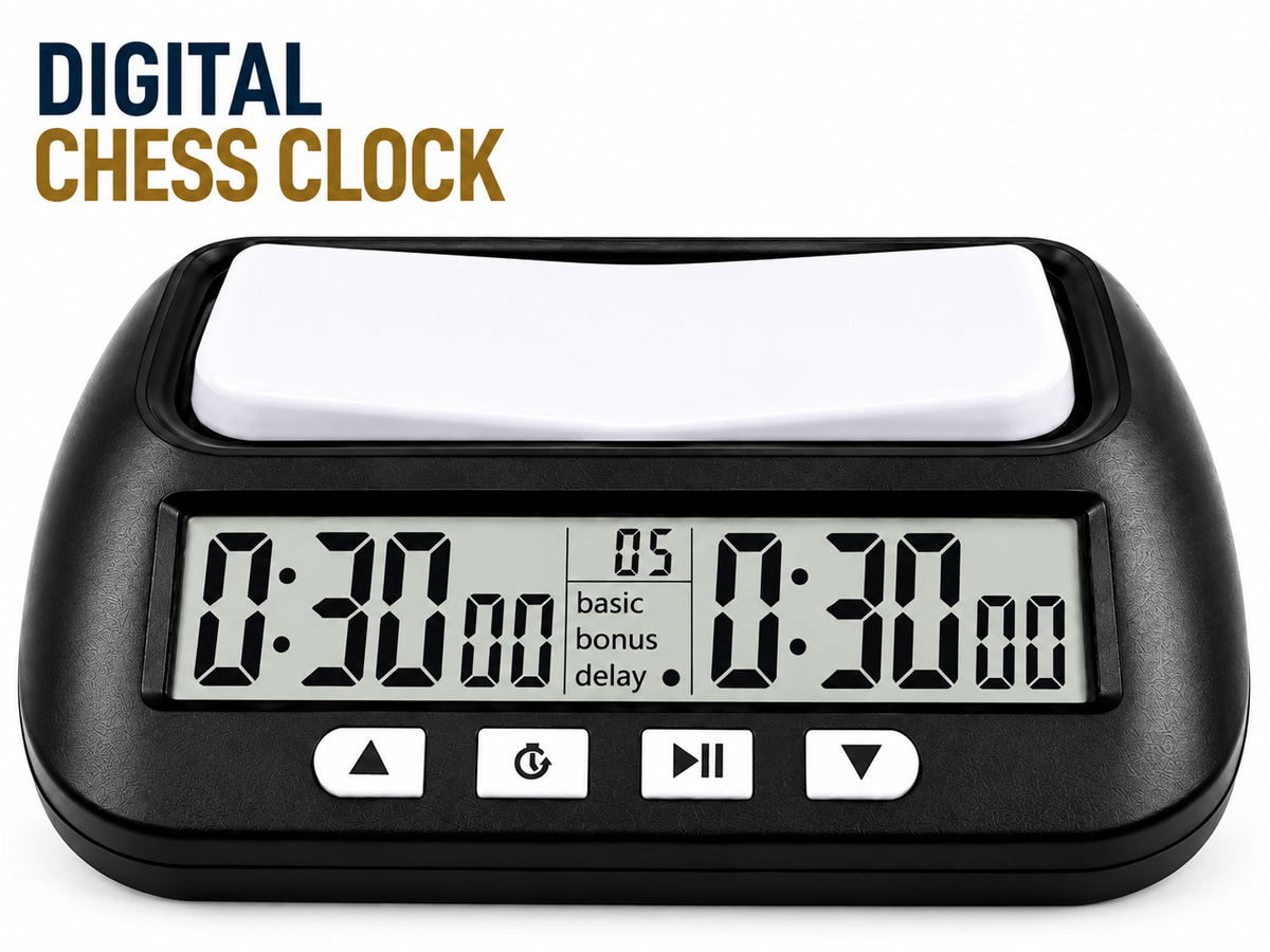Digital Chess Clock Electronic Chess Timer with Countdown Bonus Delay and Memory Modes