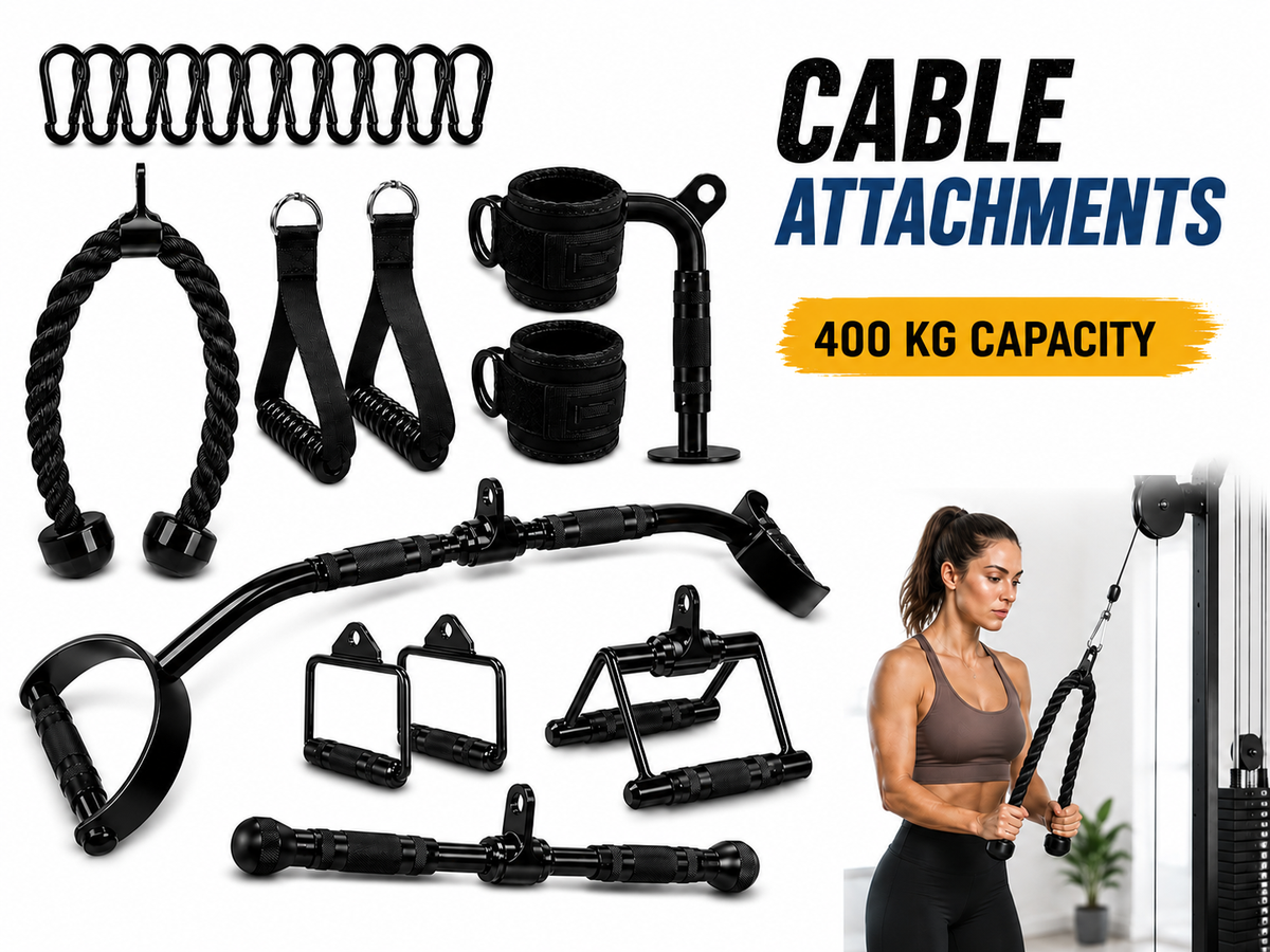 LAT Pulldown Attachments Set Solid Steel Cable Machine Gym Accessories
