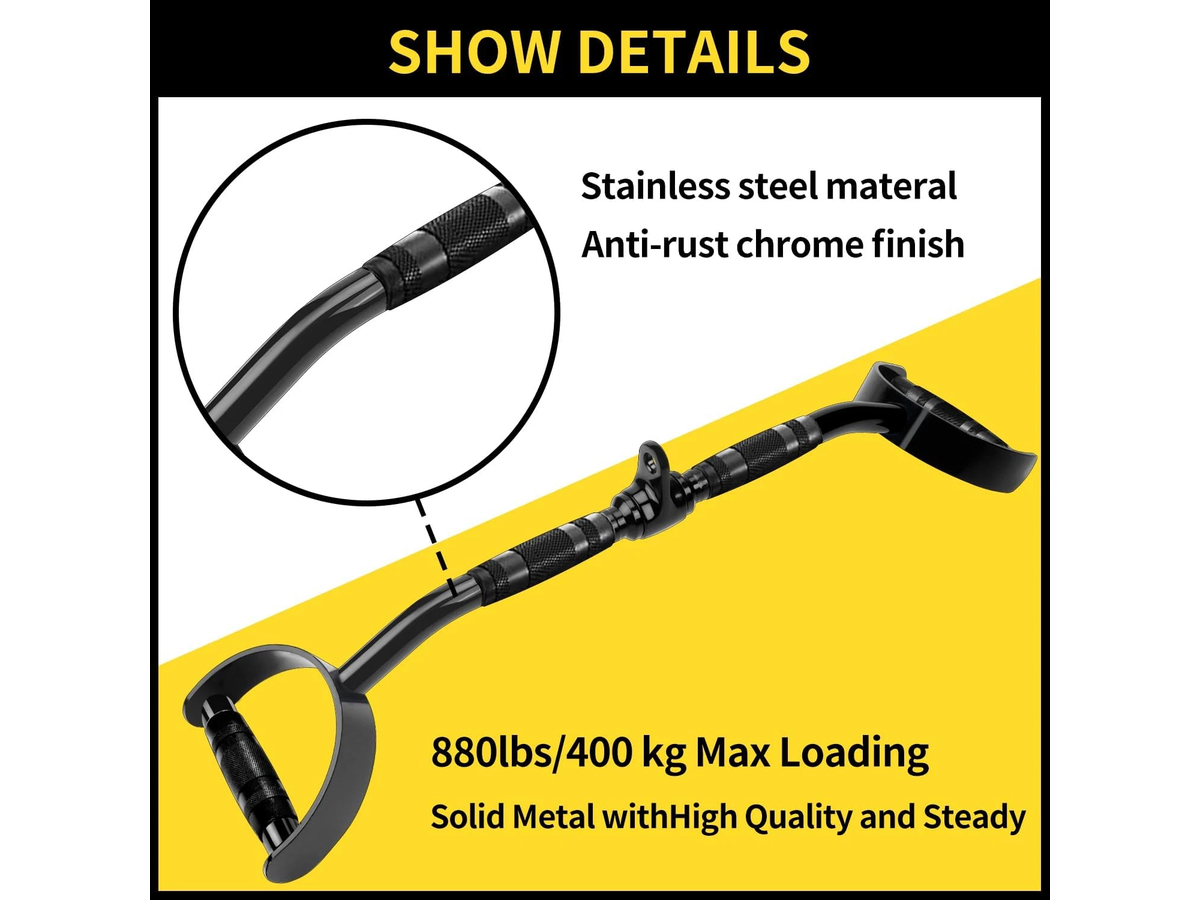 LAT Pulldown Attachments Set Solid Steel Cable Machine Gym Accessories