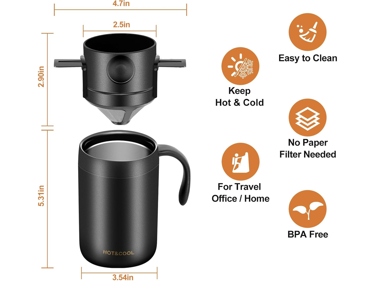 Camping Coffee Maker Pour Over Coffee Set Black