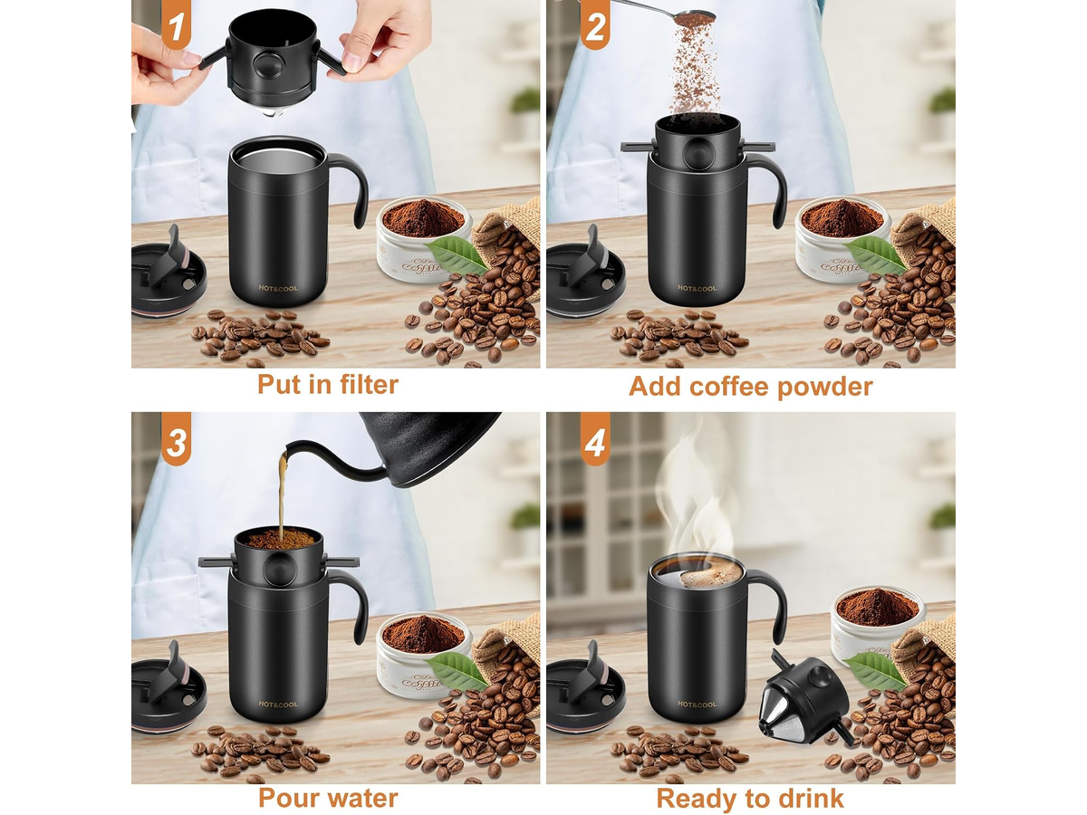 Camping Coffee Maker Pour Over Coffee Set Black