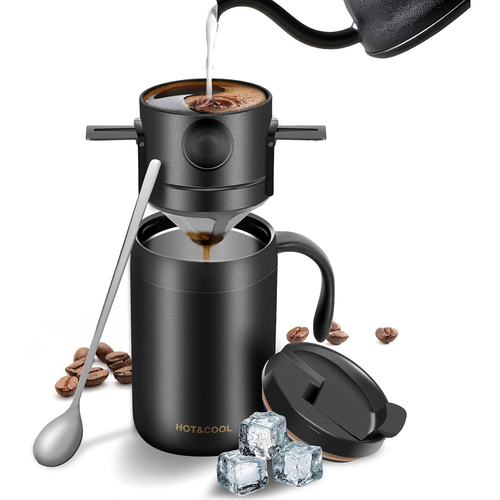 Camping Coffee Maker Pour Over Coffee Set Black