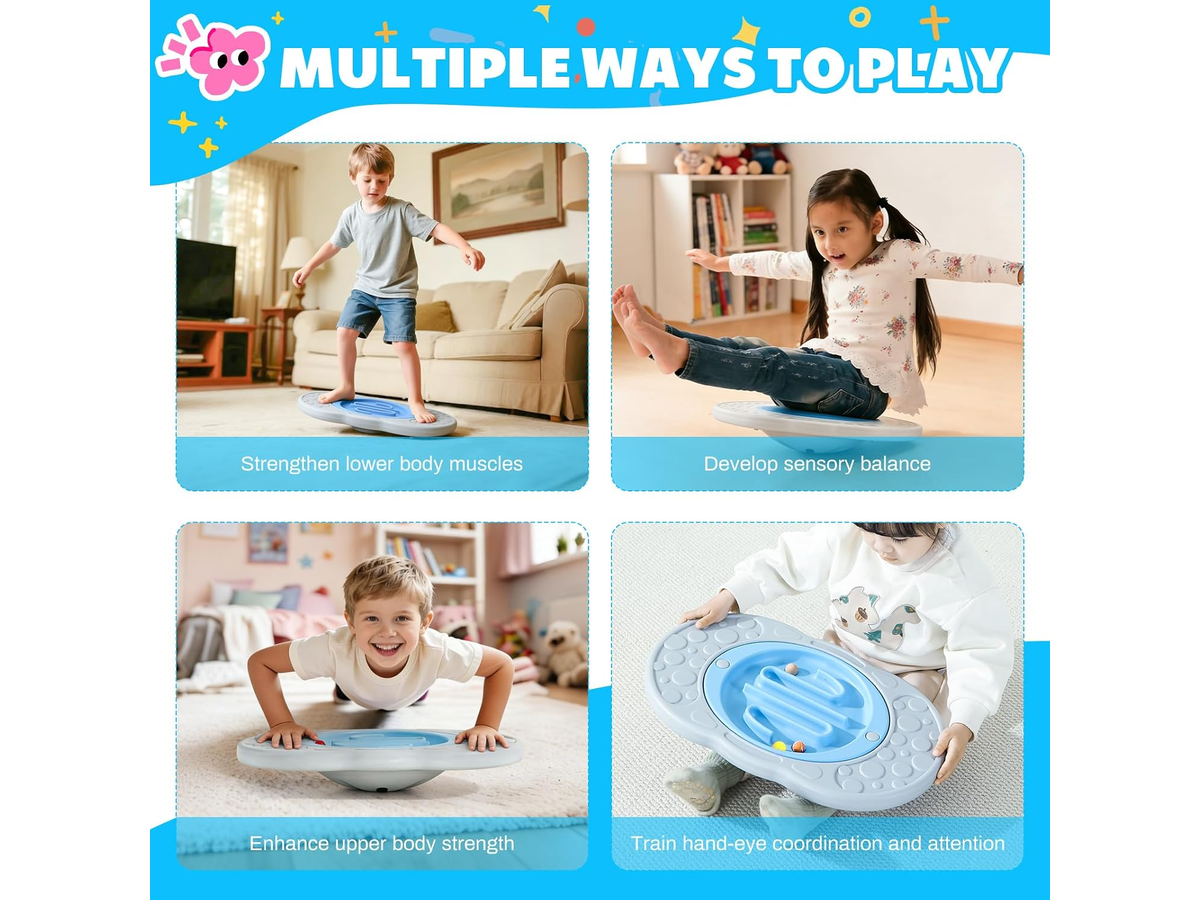 Balance Board for Kids 3-in-1 Wobble Board with Maze Game