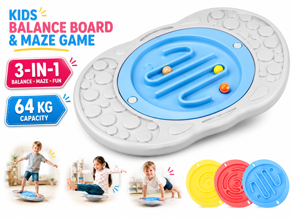 Balance Board for Kids 3-in-1 Wobble Board with Maze Game
