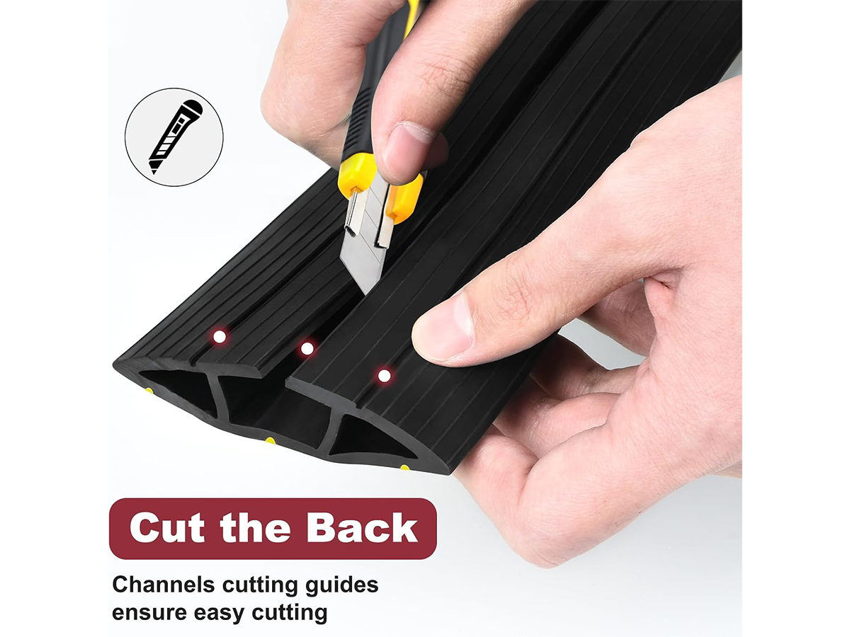 Floor Cable Protector 1M Heavy Duty 3 Channel Wire Cover