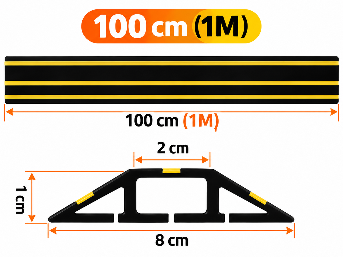Floor Cable Protector 1M Heavy Duty 3 Channel Wire Cover