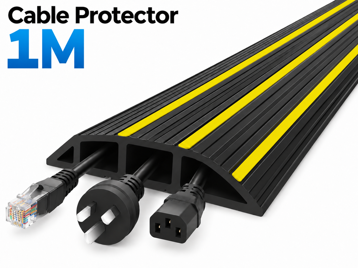Floor Cable Protector 1M Heavy Duty 3 Channel Wire Cover