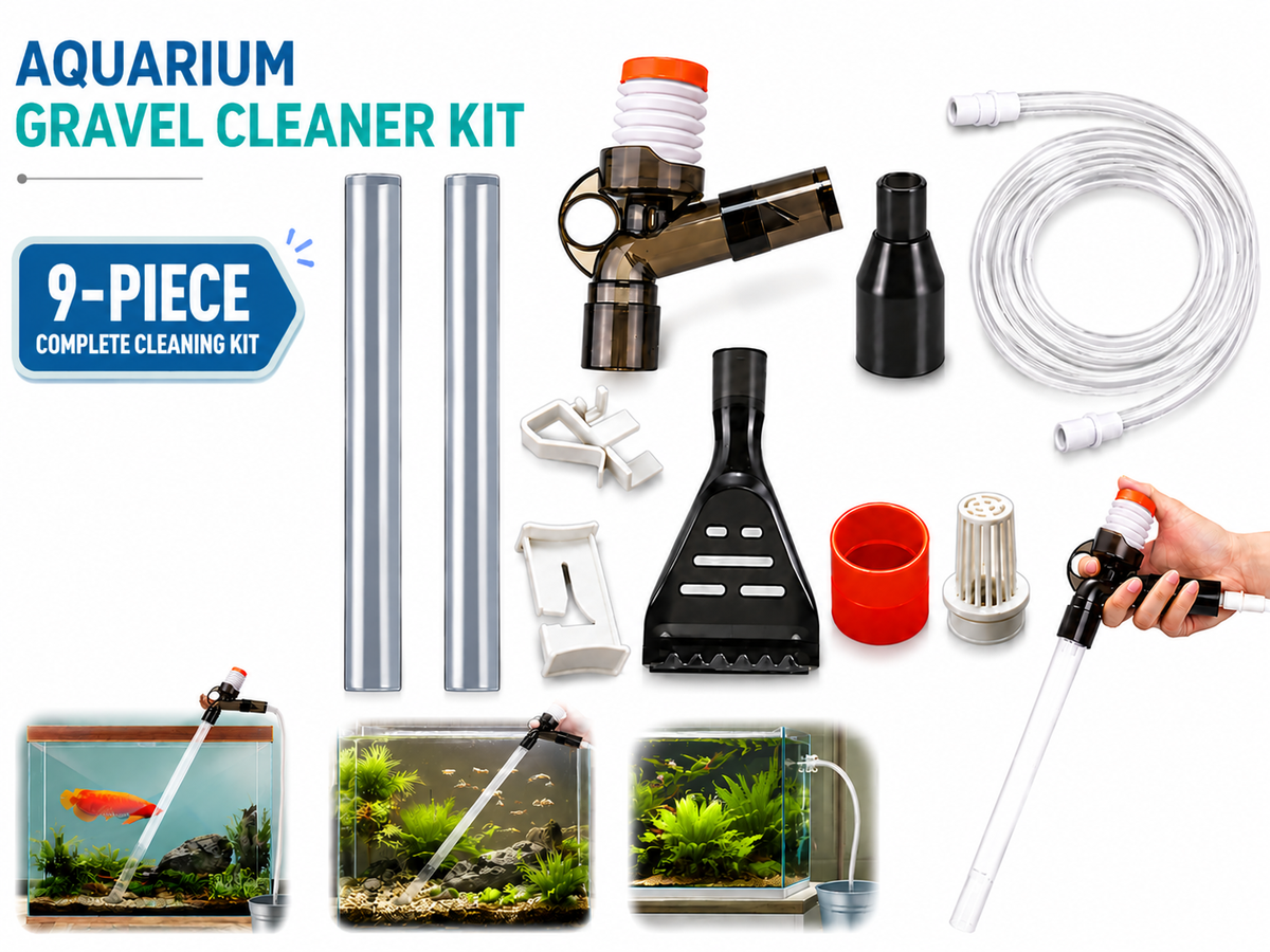 9 PCS Aquarium Gravel Cleaner Kit Siphon Water Changer