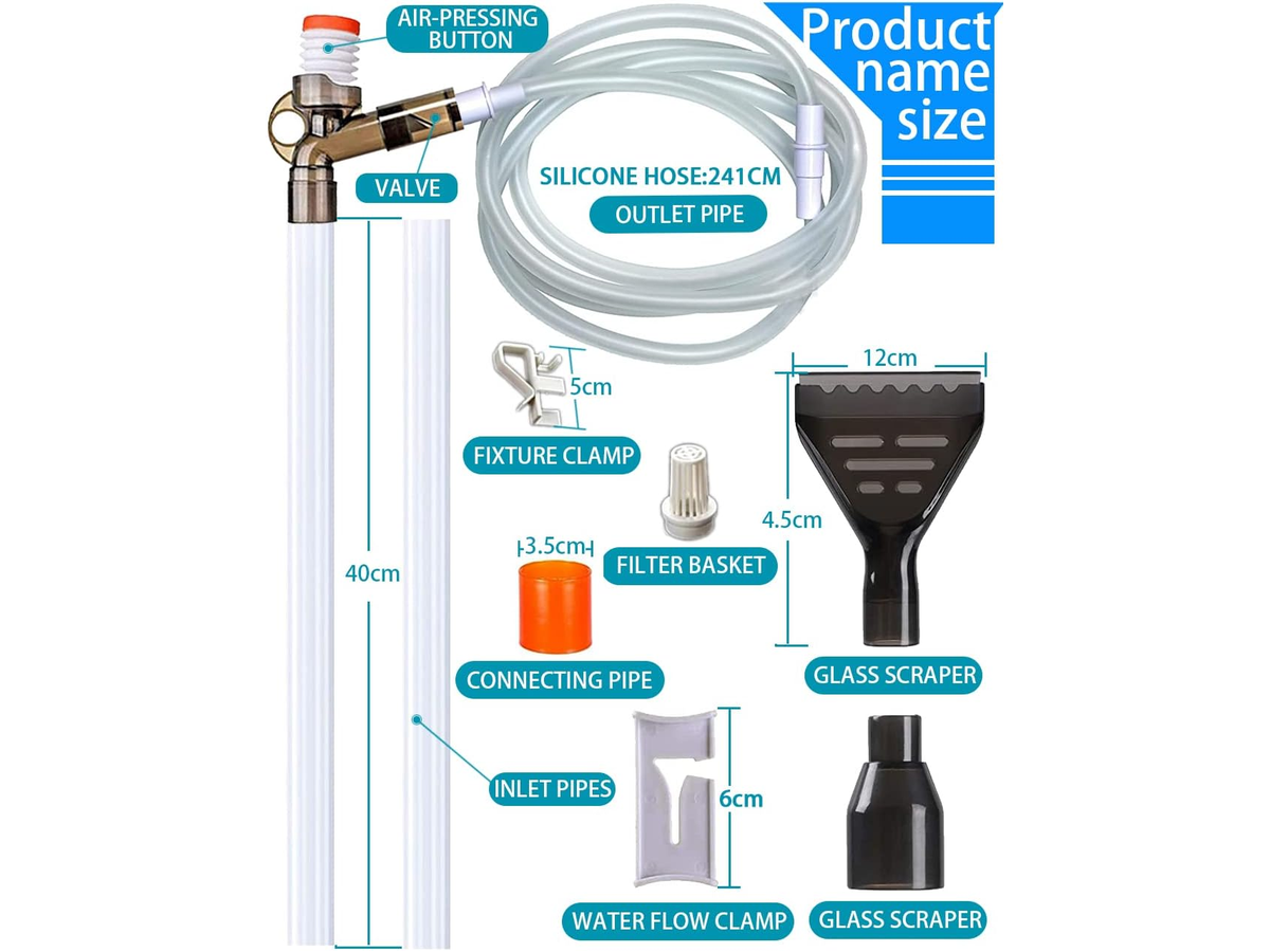 9 PCS Aquarium Gravel Cleaner Kit Siphon Water Changer