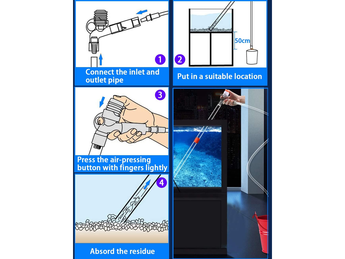 9 PCS Aquarium Gravel Cleaner Kit Siphon Water Changer