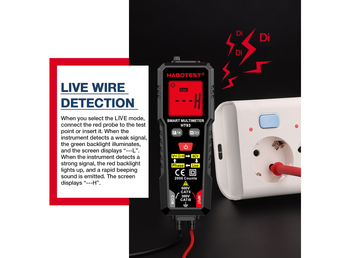 Smart Multimeter TRMS 2000 Counts Voltmeter with NCV