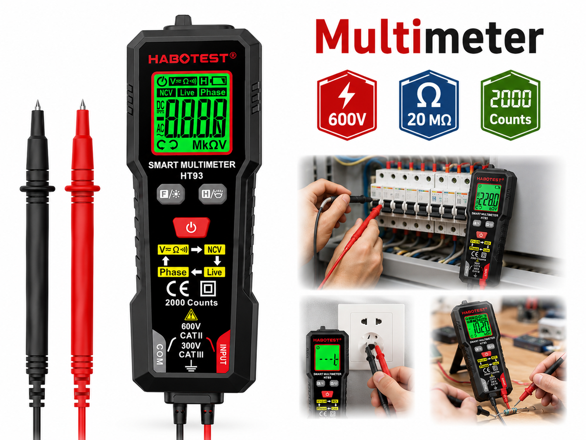 Smart Multimeter TRMS 2000 Counts Voltmeter with NCV
