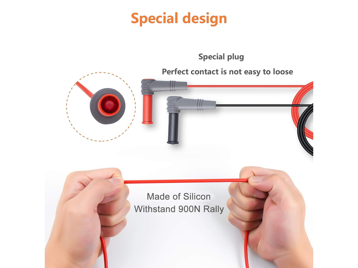 Multimeter Test Leads Kit 48" CAT III 1000V CAT IV 600V
