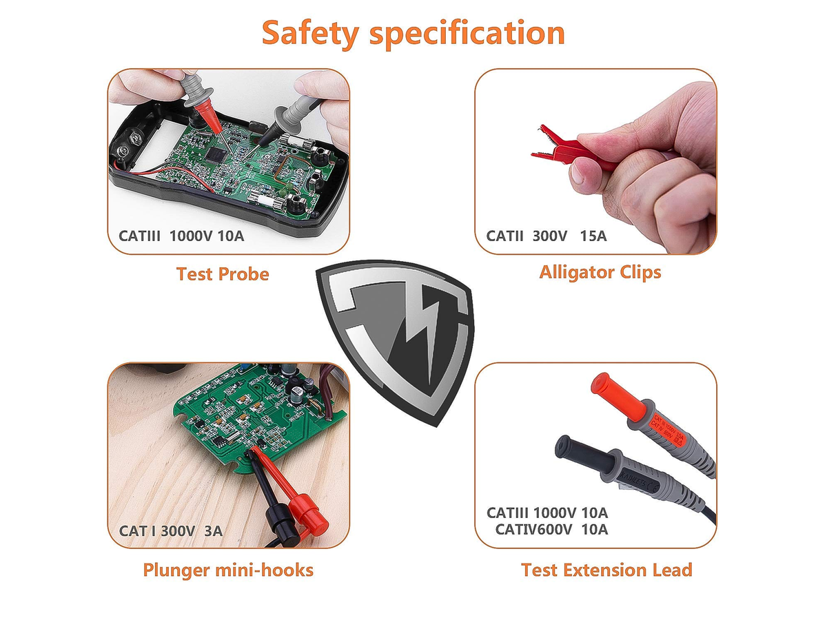 Multimeter Test Leads Kit 48" CAT III 1000V CAT IV 600V