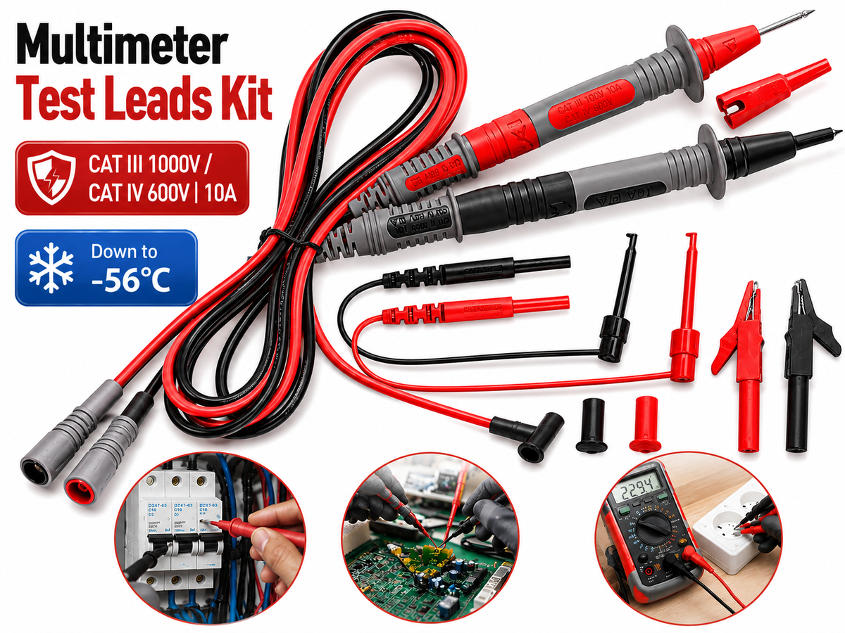 Multimeter Test Leads Kit 48" CAT III 1000V CAT IV 600V