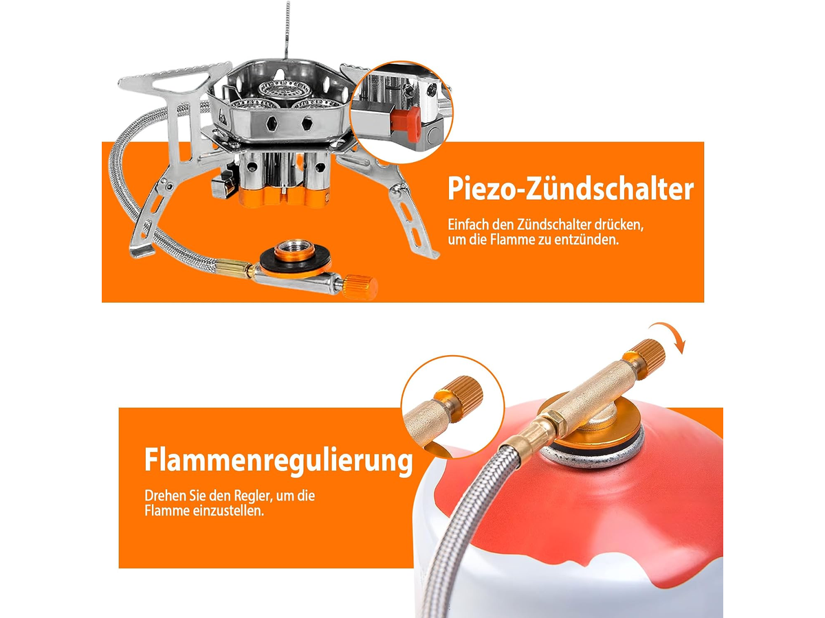 Camping Stove 3500W Backpacking Gas Stove