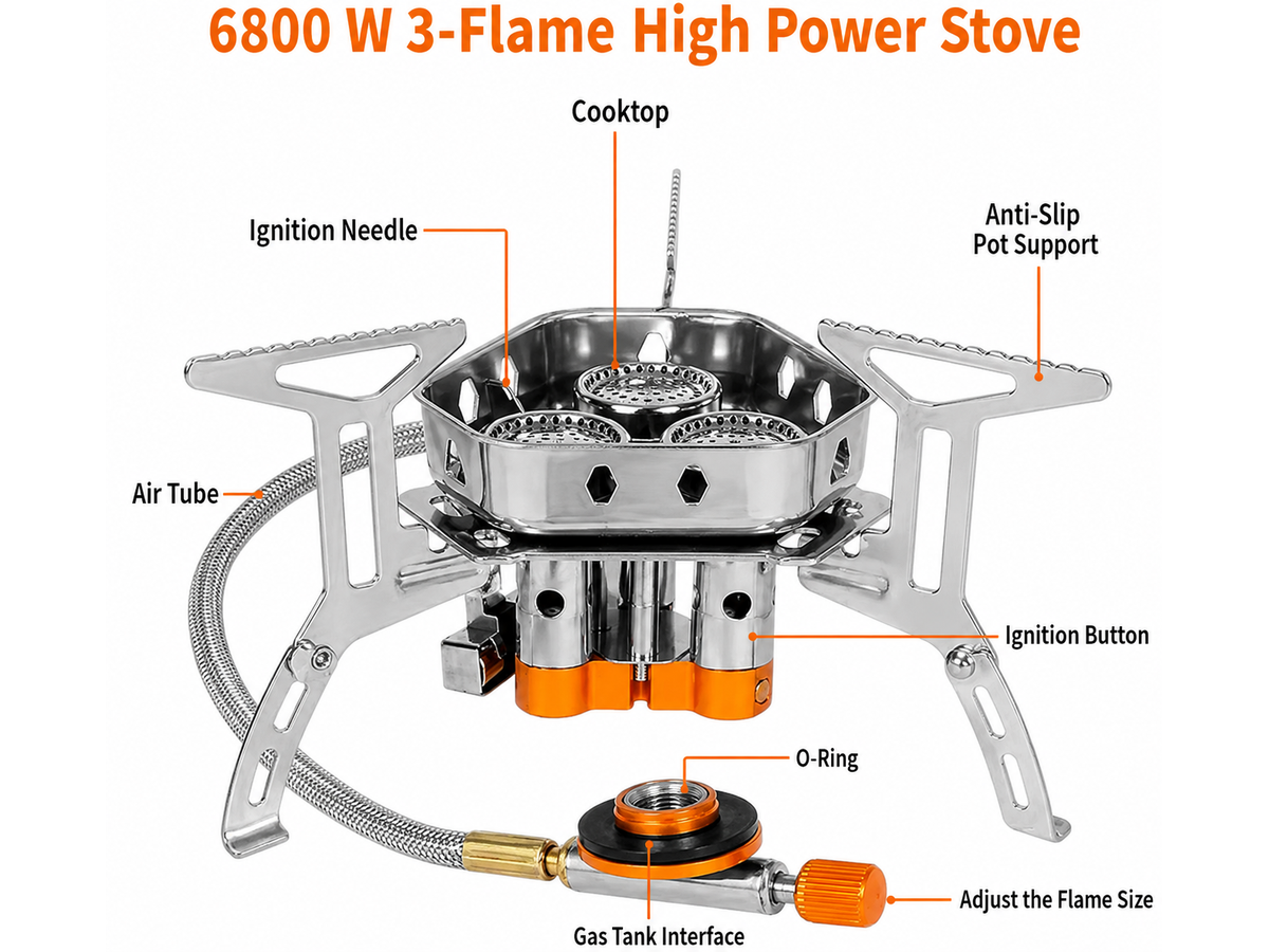 Camping Stove 3500W Backpacking Gas Stove