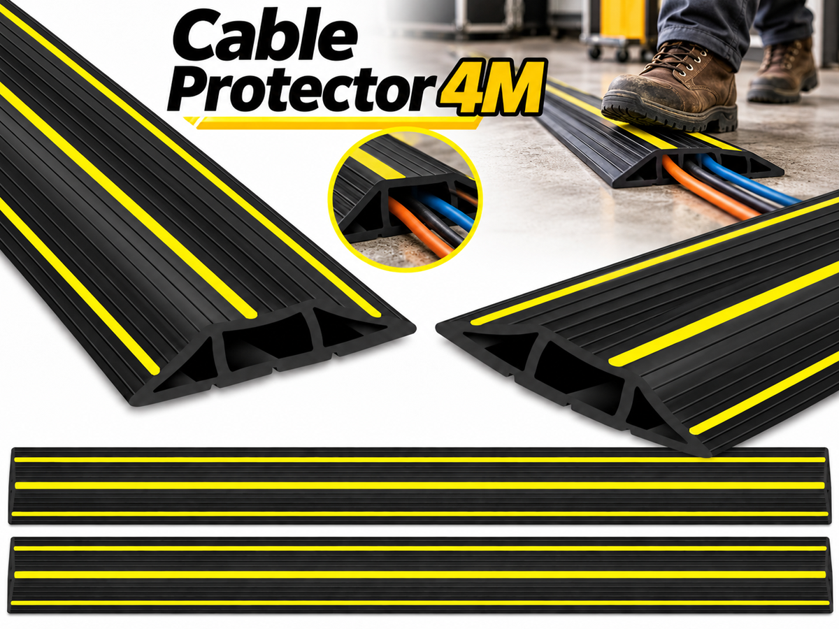 Floor Cable Protector 4M Heavy Duty 3 Channel Cable Cover