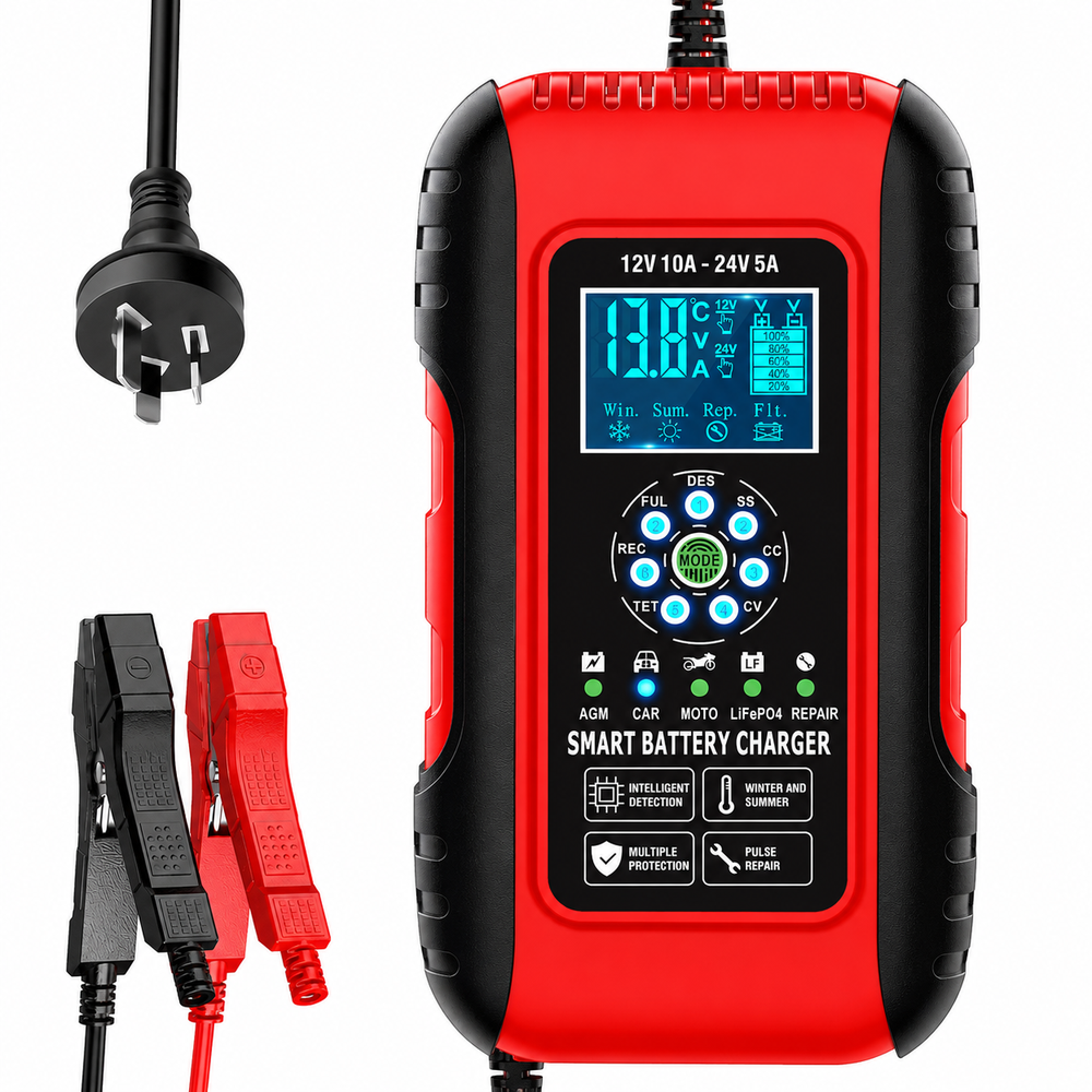 Car Battery Charger Smart Automatic 7 Stage Charger with Pulse Repair