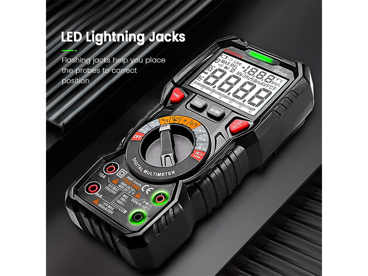 Digital Multimeter TRMS 6000 Counts Auto Ranging AC DC Voltage Current Tester