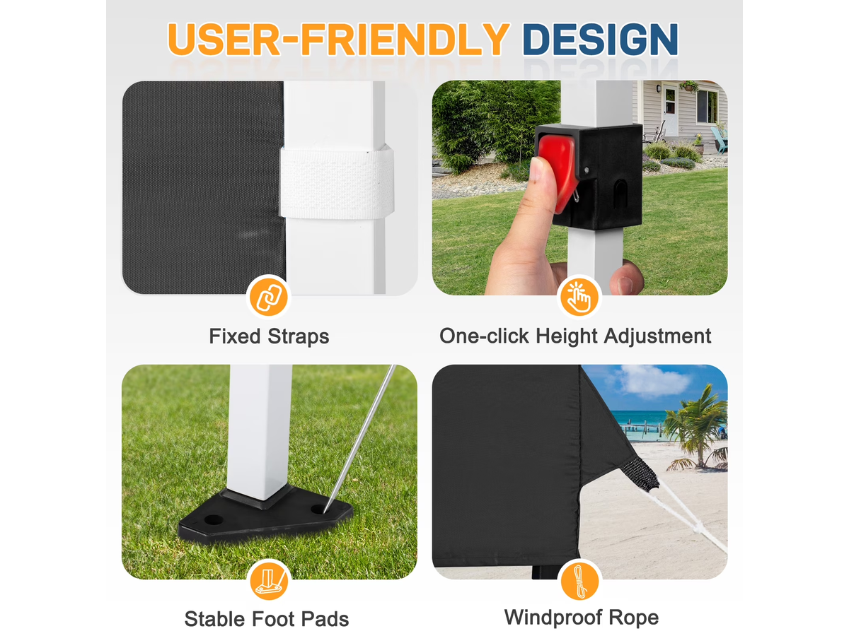 Foldable Outdoor Pop Up Gazebo 3x3M with Side Panels