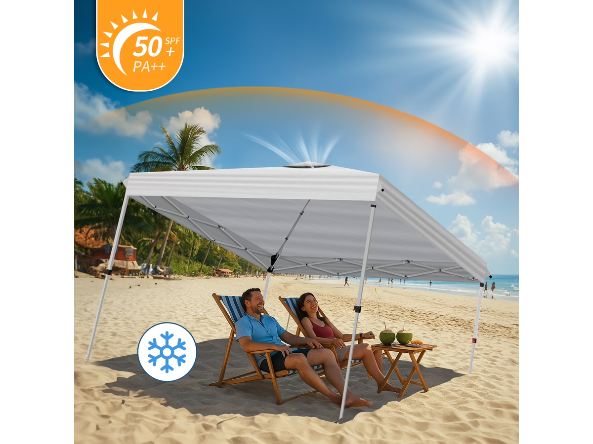 Pop Up Gazebo 3 X 3M Outdoor Canopy with 2 Adjustable Half Sidewalls