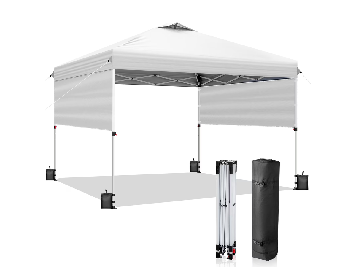 Pop Up Gazebo 3 X 3M Outdoor Canopy with 2 Adjustable Half Sidewalls