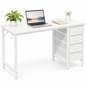 Computer Desk with Drawers Reversible 4 Drawer Home Office Writing Desk