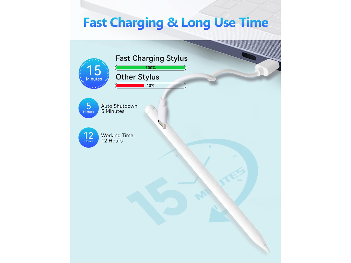 Stylus Pen for iPad Fast Charging Pencil with Palm Rejection